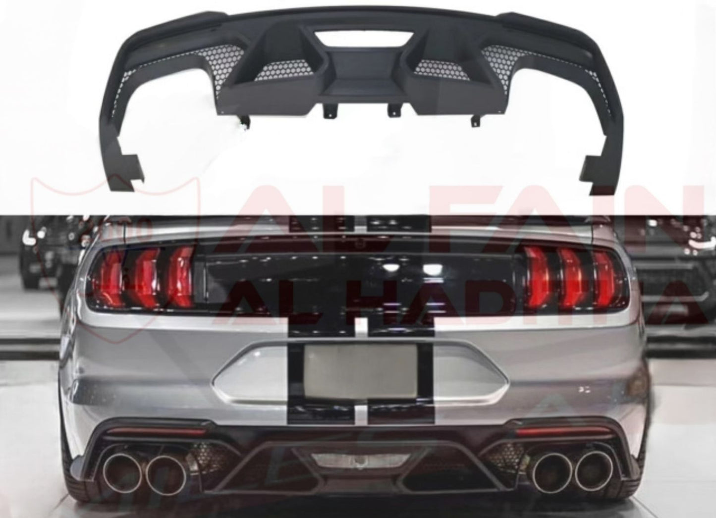 Ford Mustang Rear Diffuser Shelby GT500 Style With Tail Pipes