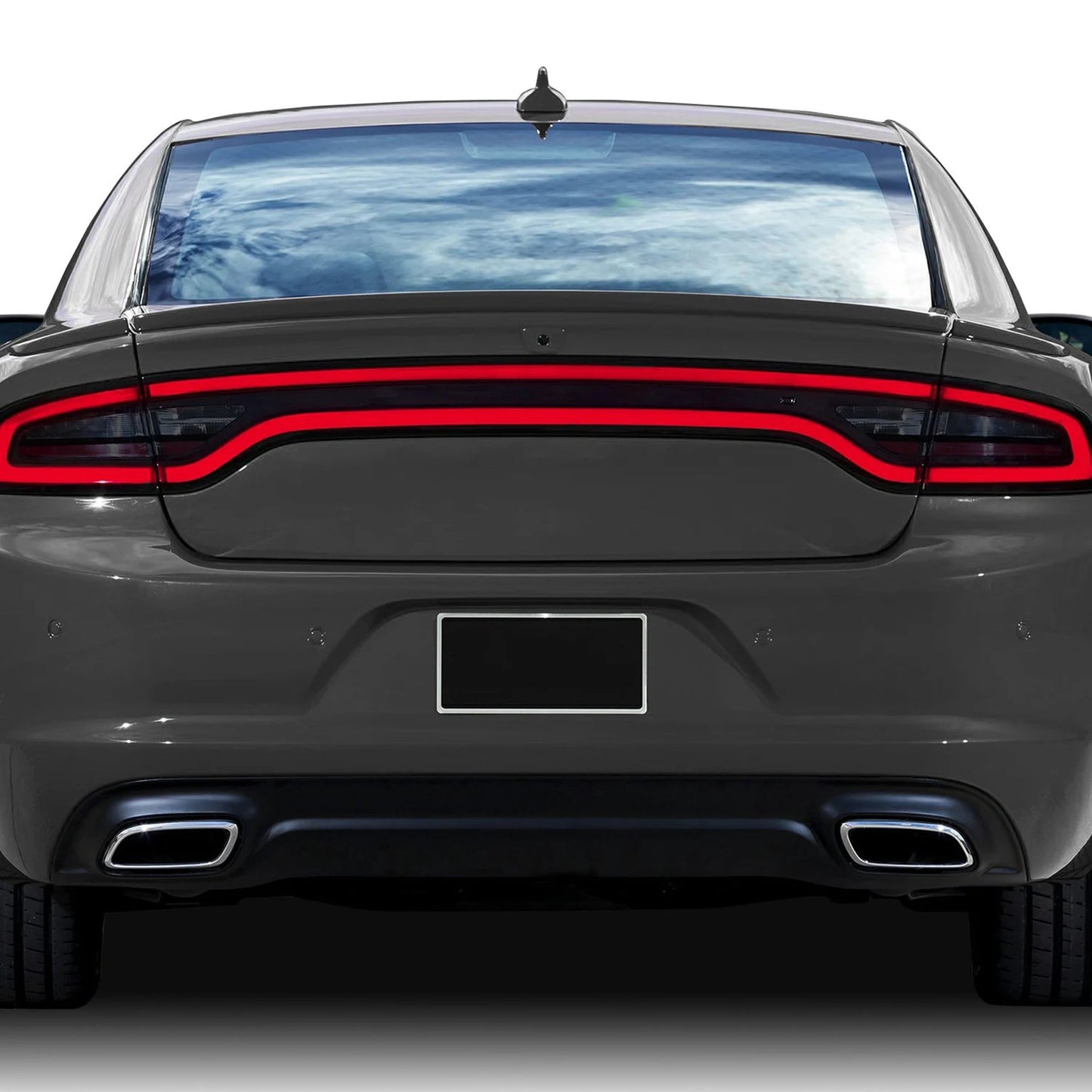 Dodge Charger Smoked Rear Tail Light Cover Trim 2015+