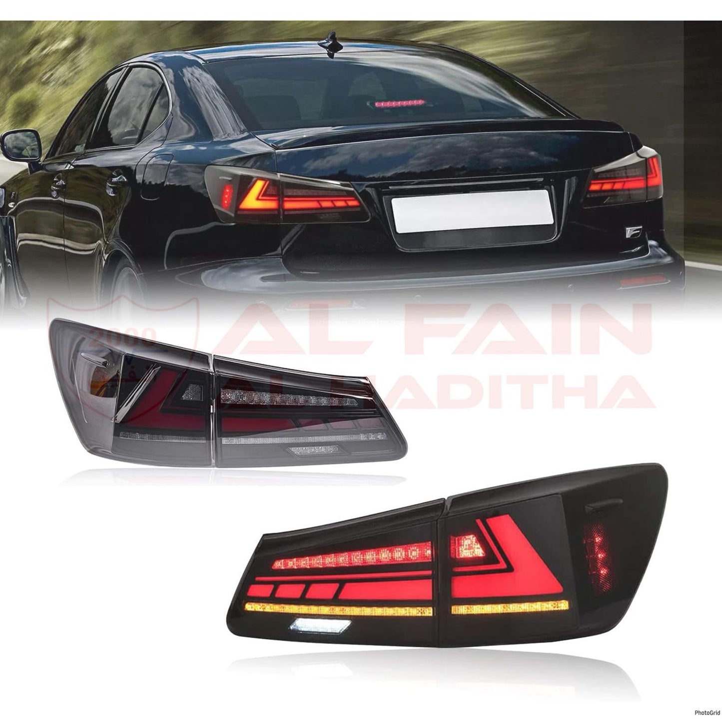 VLAND Black Housing LED Headlights For Lexus IS 2006-2011