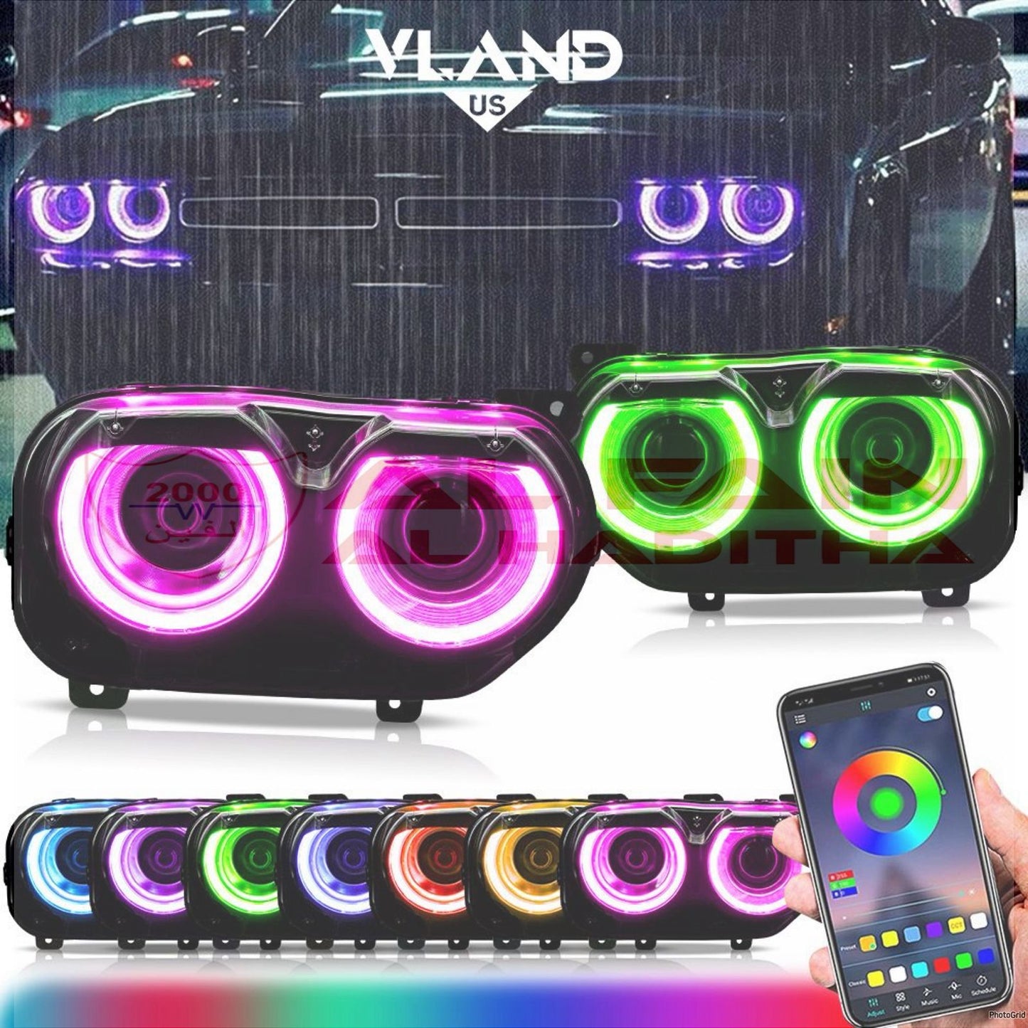 Dodge Challenger 2015-2023 RGB Head Lamp