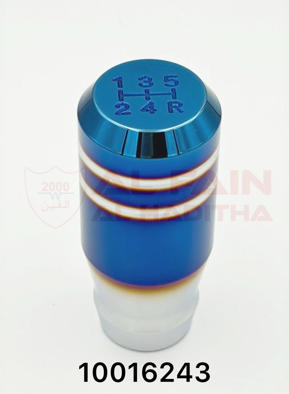 Universal 8cm Aluminum Gear Knob Blue Titanium ATROSE 10016243