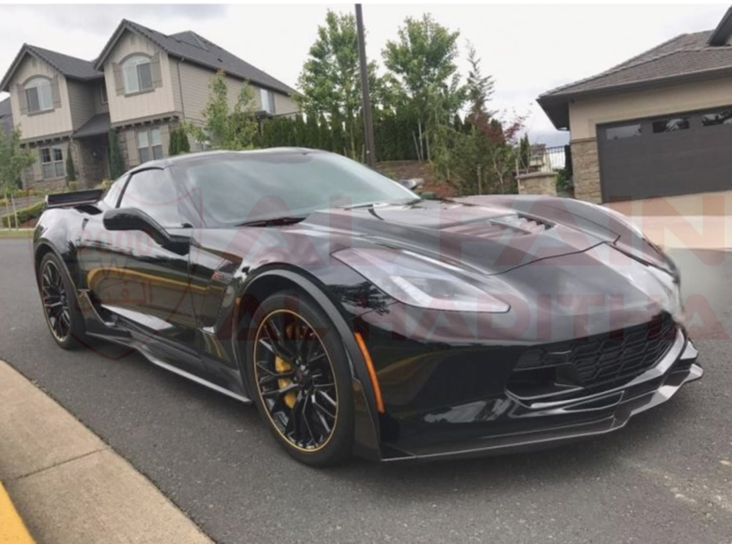 Chevrolet Corvette C7 Front Bumper 2014-2019 ABS Plastic Black