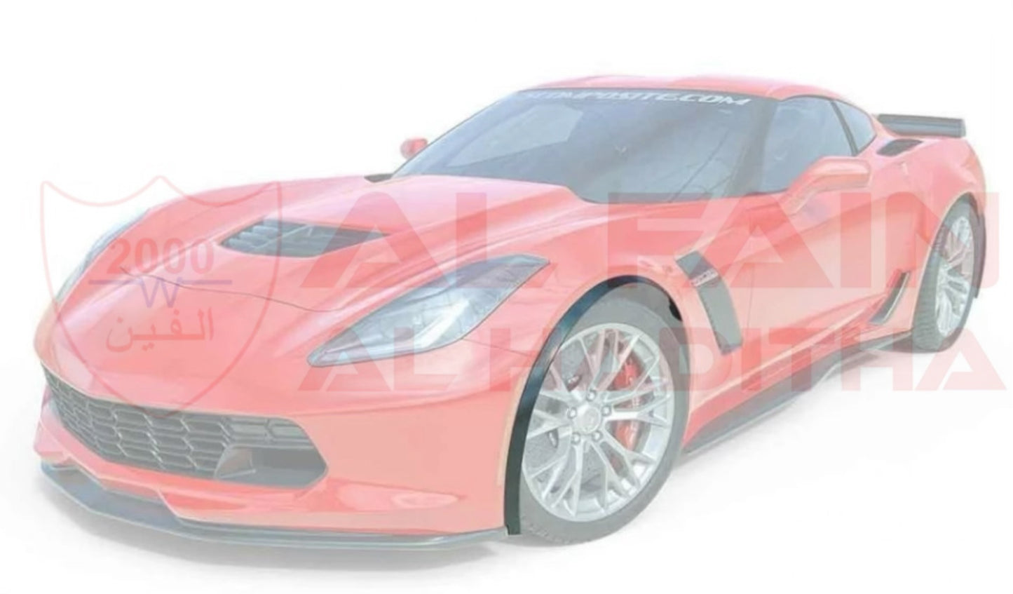 Chevrolet Corvette C7 Front Fender Flares 2014-2019 Glossy Black ABS Plastic 2215039