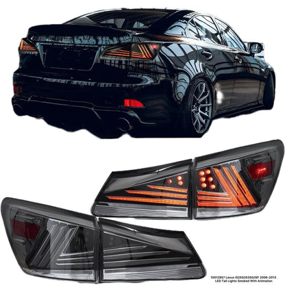 Lexus IS250 IS350 ISF 2006-2013 LED Tail Lights Smoked With Animation 10012957