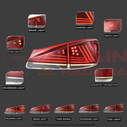 Lexus IS250 IS350 2006-2013 LED Tail Light Red Design 2020