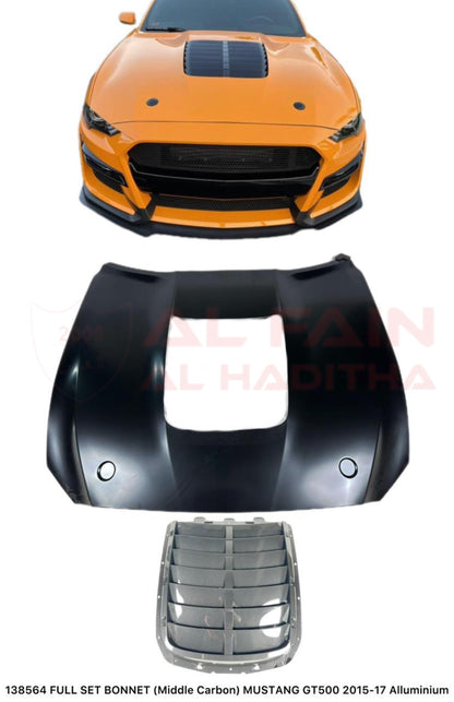 Ford Mustang GT500 2015-2017 Full Set Bonnet Middle Carbon Aluminum