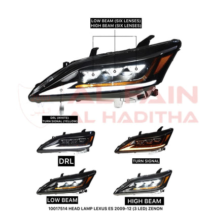 Lexus ES 2009-2012 Head Lamp 3 LED Xenon Dark