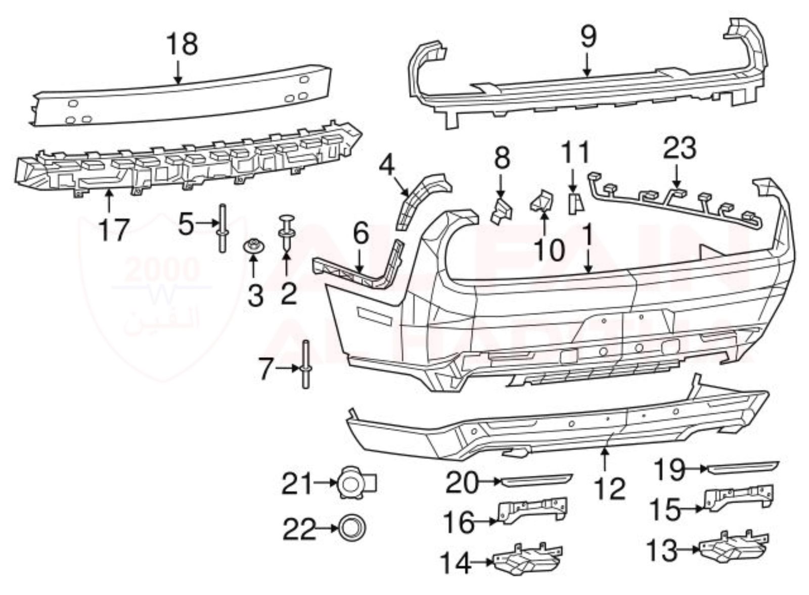 Dodge Challenger Rear Bumper 2007-2014 Design 2015 ABS Plastic