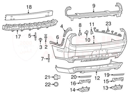 Dodge Challenger Rear Bumper 2007-2014 Design 2015 ABS Plastic