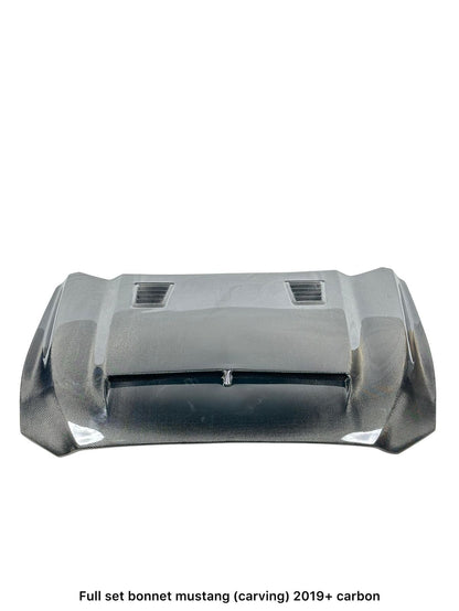 Ford Mustang 2019+ Full Carbon Fiber Carving Bonnet