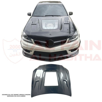 Mercedes C63 Carbon Fiber Bonnet 2015 Middle Chrome