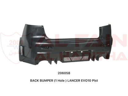 Mitsubishi Lancer EVO 10 Rear Bumper 1 Hole ABS Plastic