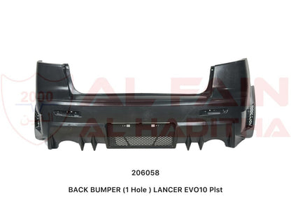 Mitsubishi Lancer EVO 10 Rear Bumper 1 Hole ABS Plastic