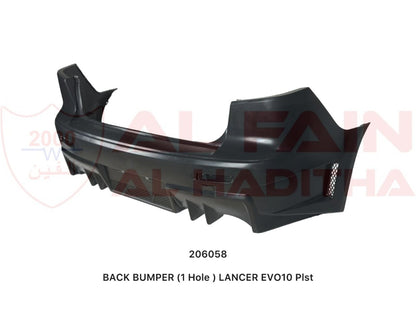 Mitsubishi Lancer EVO 10 Rear Bumper 1 Hole ABS Plastic