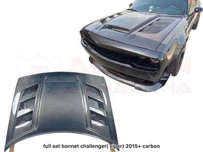 Dodge Challenger Full Set Carbon Fiber Bonnet 2015+ Viper Style