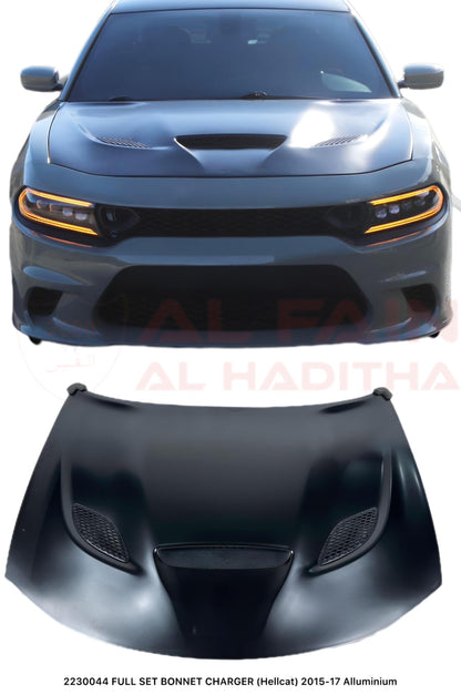 Dodge Charger Hellcat Bonnet Full Set 2015-2017 Aluminum ABS Plastic