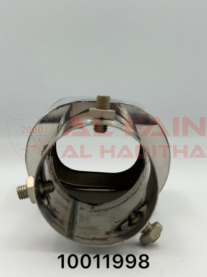 Universal Car Muffler M2303 Silver Single 2.4in Inlet 3.7in Outlet 7.1in Length