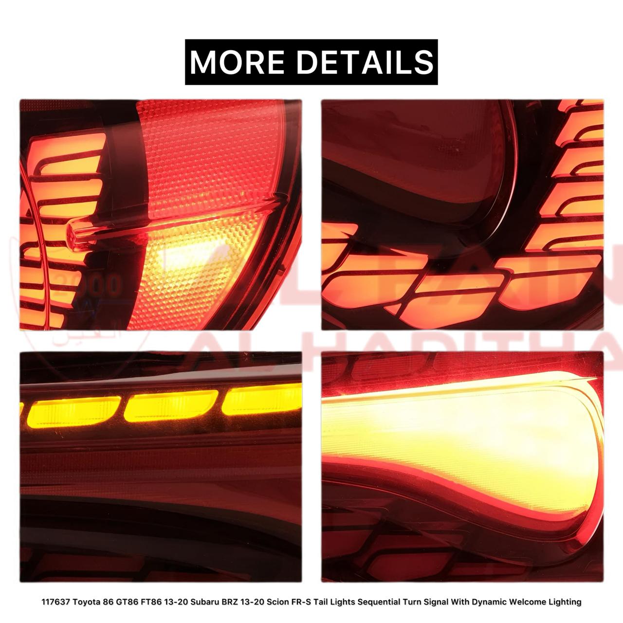 Toyota 86 GT86 FT86 Subaru BRZ Scion FR-S 2013-2020 LED Tail Light Sequential Turn Signal