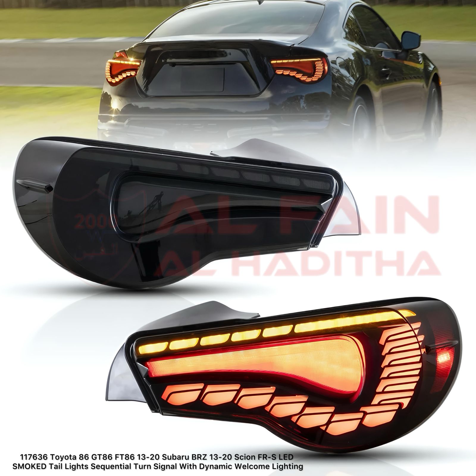 Toyota 86 GT86 FT86 Subaru BRZ Scion FR-S 2013-2020 LED Smoked Tail Light Sequential Turn Signal