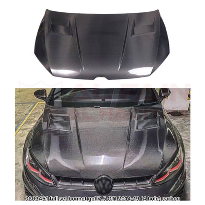 Volkswagen Golf 7/7.5 GTI Carbon Fiber Bonnet 2014-2020 4-Hole
