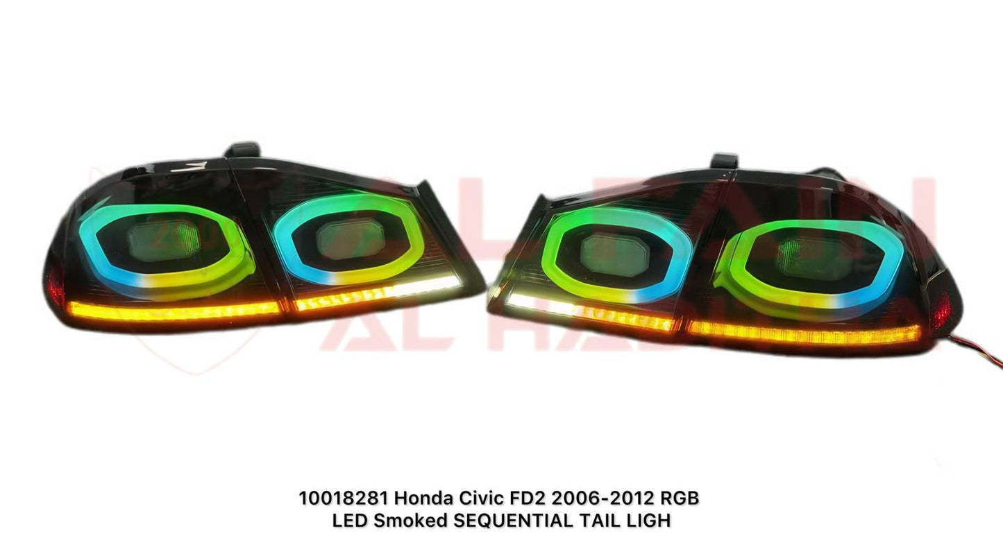 Honda Civic FD2 2006-2012 RGB LED Smoked Sequential Taillight 10018281