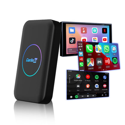 جهاز كارلينكيت اندرويد 13 تي بوكس S2، إصدار LED، 4+64GB مع كوالكوم ثماني النواة، محول لاسلكي 3 في 1 مع كاربلاي/اندرويد اوتو/متجر جوجل بلاي/بث فيديو/جي بي اس مدمج