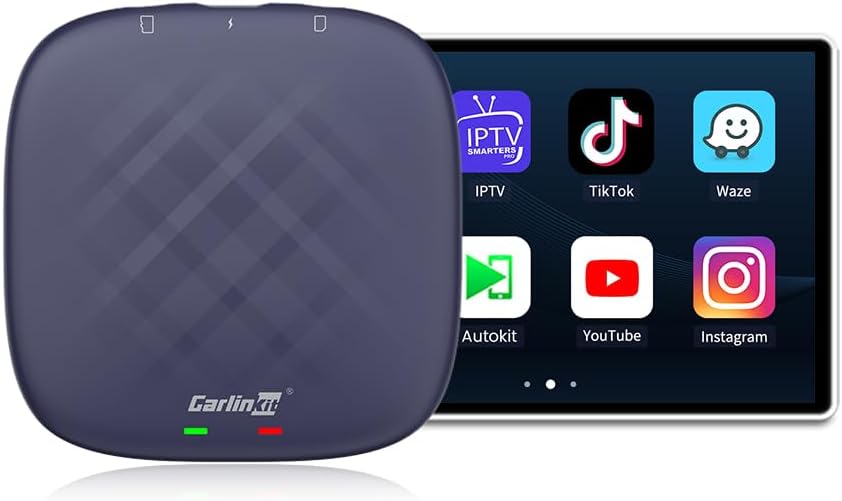 CarlinKit Android 13.0 CarPlay Ai Box Ultra, 8GB+128GB, Snapdragon QCM 6125, 33% Performance Increase, Support Wireless CarPlay/Android Auto, Google Play Store, Netflix, YouTube