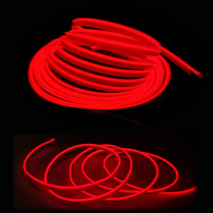 كالاكيلا شريط اضاءة LED داخلي للسيارة من اي ال واير، سلك نيون 5 متر 5 فولت USB مع حماية للمصهر، حافة خياطة 6 ملم، لتزيين السيارات (ازرق، 5 متر)