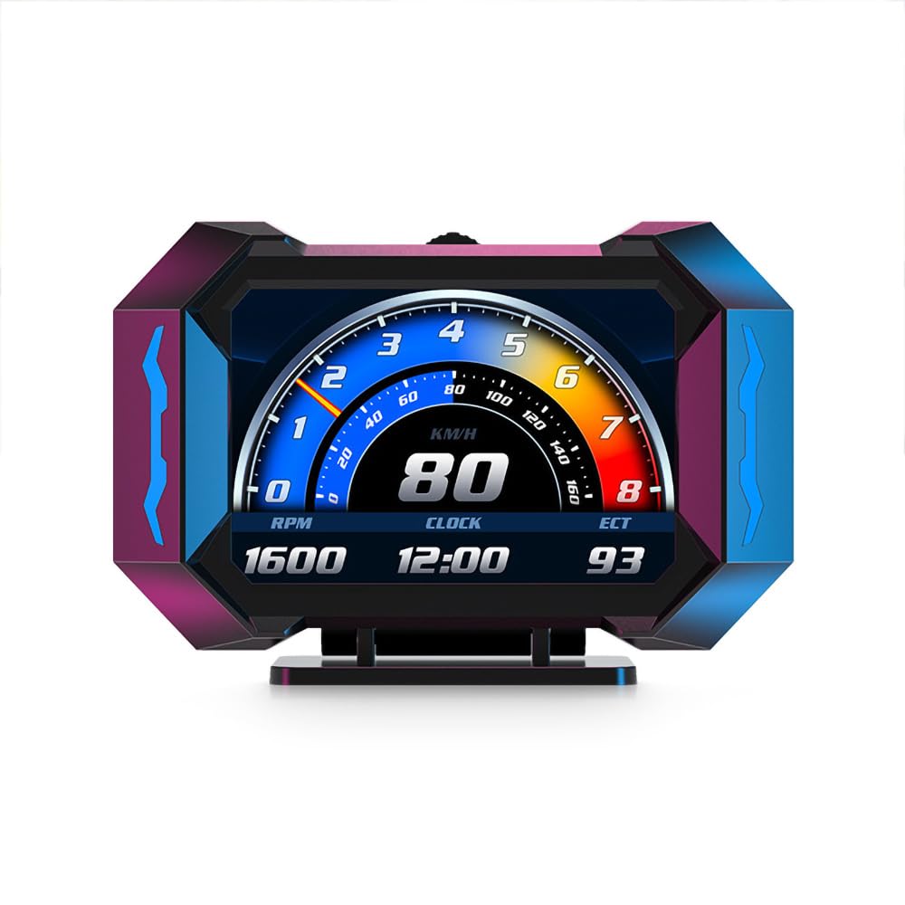 Car HUD Head Up Display OBD Gauge Multifunctional Digital Gauge Multi-Function Digital GPS Car Speedometer Slope Meter Universal