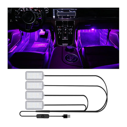 شريط LED داخلي للسيارة من ازوني، شريط LED مقاوم للماء لداخل السيارة، اضواء محيطة تعمل بمنفذ USB، الوان قابلة للتخصيص، سهل التركيب، عالمي للسيارات وسيارات الدفع الرباعي والمركبات الترفيهية (ازرق داكن 5 فولت)