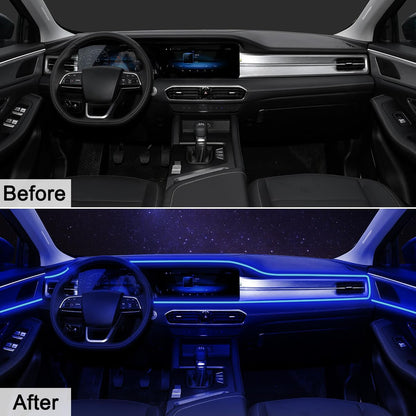 QVEVDACAR Car LED Strip Lights, LEDCARE Multicolor Interior Car Lights,16 Million Colors 5 in 1 Ambient Lighting Kit with 236 inches Fiber Optic, Function and Wireless APP Control (5 in 1 APP)