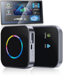 Goshyda 6 in 1 Auto Wireless Adapter, Converts Wired Car Play Android Auto to Wireless, 4G LTE SIM Card Slot, 4+64GB, Split Screen & OTA Updates