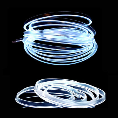 كالاكيلا شريط اضاءة LED داخلي للسيارة من اي ال واير، سلك نيون 5 متر 5 فولت USB مع حماية للمصهر، حافة خياطة 6 ملم، لتزيين السيارات (ازرق، 5 متر)