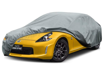 kayme 6 Layers Car Cover Waterproof All Weather for Automobiles, Outdoor Full Cover Rain Sun UV Protection with Zipper Cotton, Universal Fit for Sedan (178"-185")