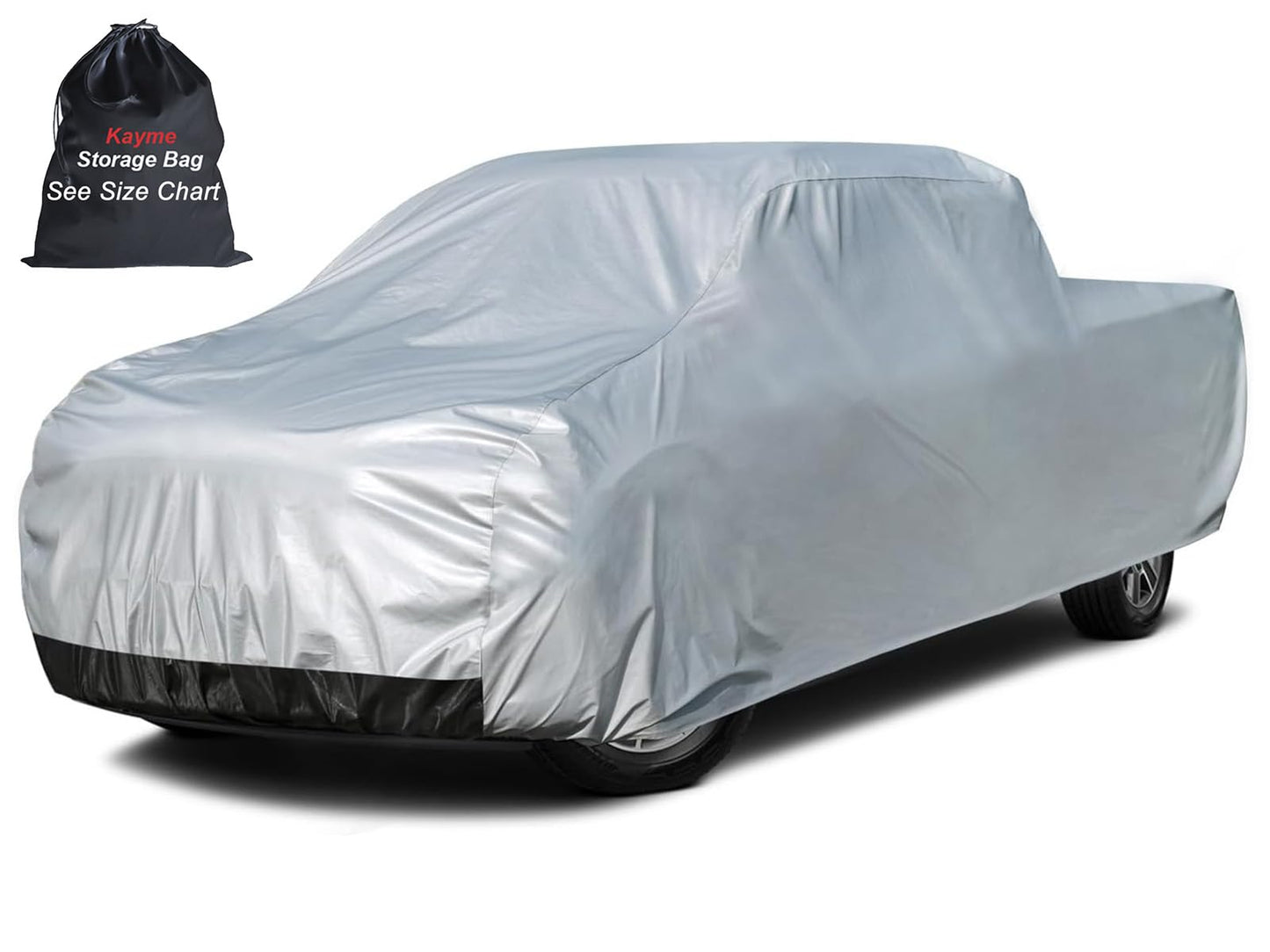 kayme 6 Layers Car Cover Waterproof All Weather for Automobiles, Outdoor Full Cover Rain Sun UV Protection with Zipper Cotton, Universal Fit for Sedan (178"-185")