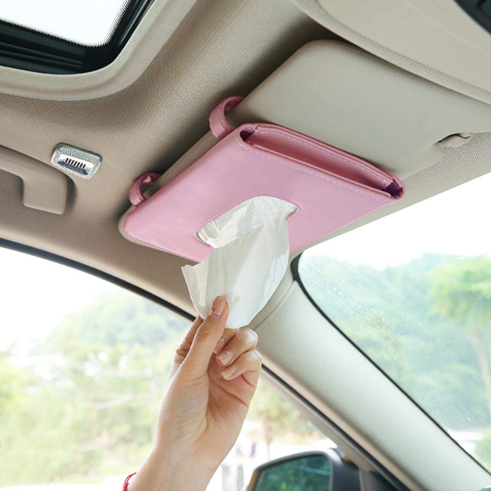 Carstuus Sulfar Car Visor Tissue Holder, Dispenser Hanging Paper Towel Holder Case For Seat Back And Vehicle Side Door, Multi-Use Cover & Truck Decoration Beige