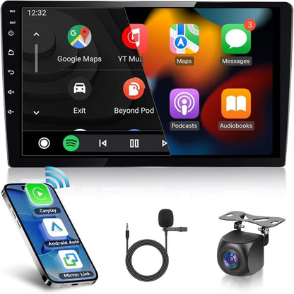 9 inch Android Car Stereo Screen 2GB RAM 32GB ROM With Apple CarPlay Android Auto Wireless WiFi DSP FM&AM BT MirrorLink Split Screen PIP GPS Navigation Video Audio Player Quick Boot