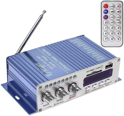 مضخم صوت ستيريو رقمي هاي فاي 12 فولت USB SD DVD FM راديو MP3 بلوتوث 2 قناة شاشة رقمية مشغل طاقة للسيارة / القارب / الدراجات النارية - ازرق