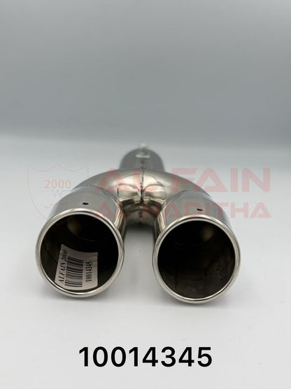 Universal Muffler M020 Silver Double Outlet Stainless Steel