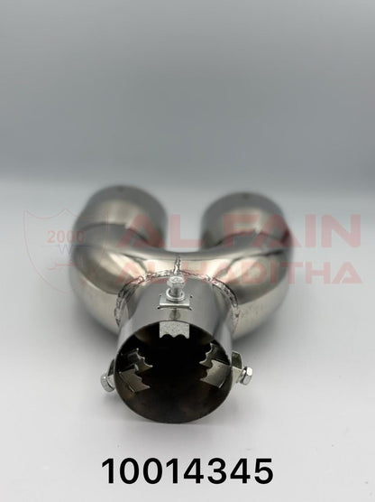 Universal Muffler M020 Silver Double Outlet Stainless Steel