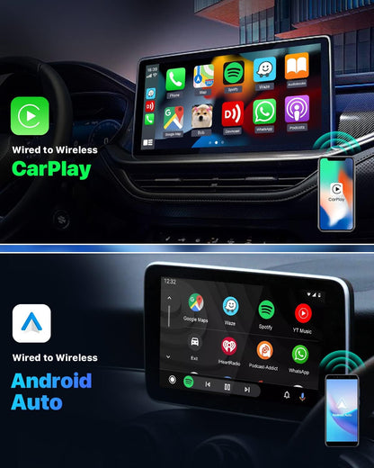 Carlinkit 5.0, Ultimate Wireless CarPlay & Android Auto Adapter - Ultra Speed, Low Power Design, Dual Band WiFi, Only Fit For The Car With Wired CarPlay/AA