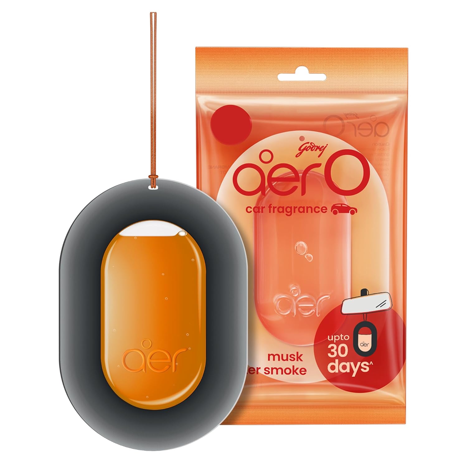 Godrej aer O – Hanging Car Air Freshener | Car Accessories | Musk After Smoke (7.5g)