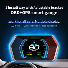 بينكي شاشة عرض أمامية P17 للسيارات، شاشة عرض OBD2 ذكية للسيارة، عداد سرعة GPS مع سرعة المركبة، عدد الدورات في الدقيقة، استهلاك الوقود، الجهد الكهربي، أداة ذكية متعددة البيانات لجميع السيارات