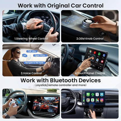 Carlinkit Tbox S2 LED, Android 13, 8+128GB with Qualcomm 8-core, 3-in-1 Wireless Adapter with CarPlay/Android Auto/Play Store/Streaming Video/Game Hub/Built-in GPS