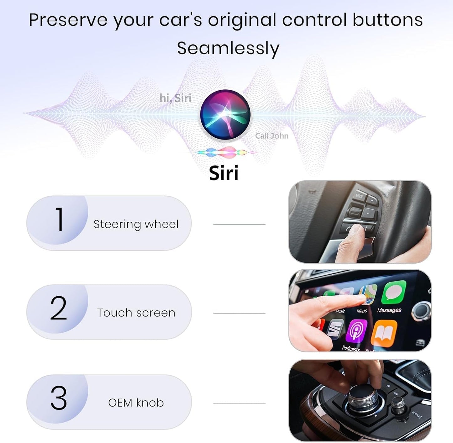 Wireless CarPlay Adapter for iPhone, USB-C CarPlay Dongle, Mini Plug & Play Bluetooth Adapter to Convert Wired to Wireless Car Play, USB/Type-C, No Delay