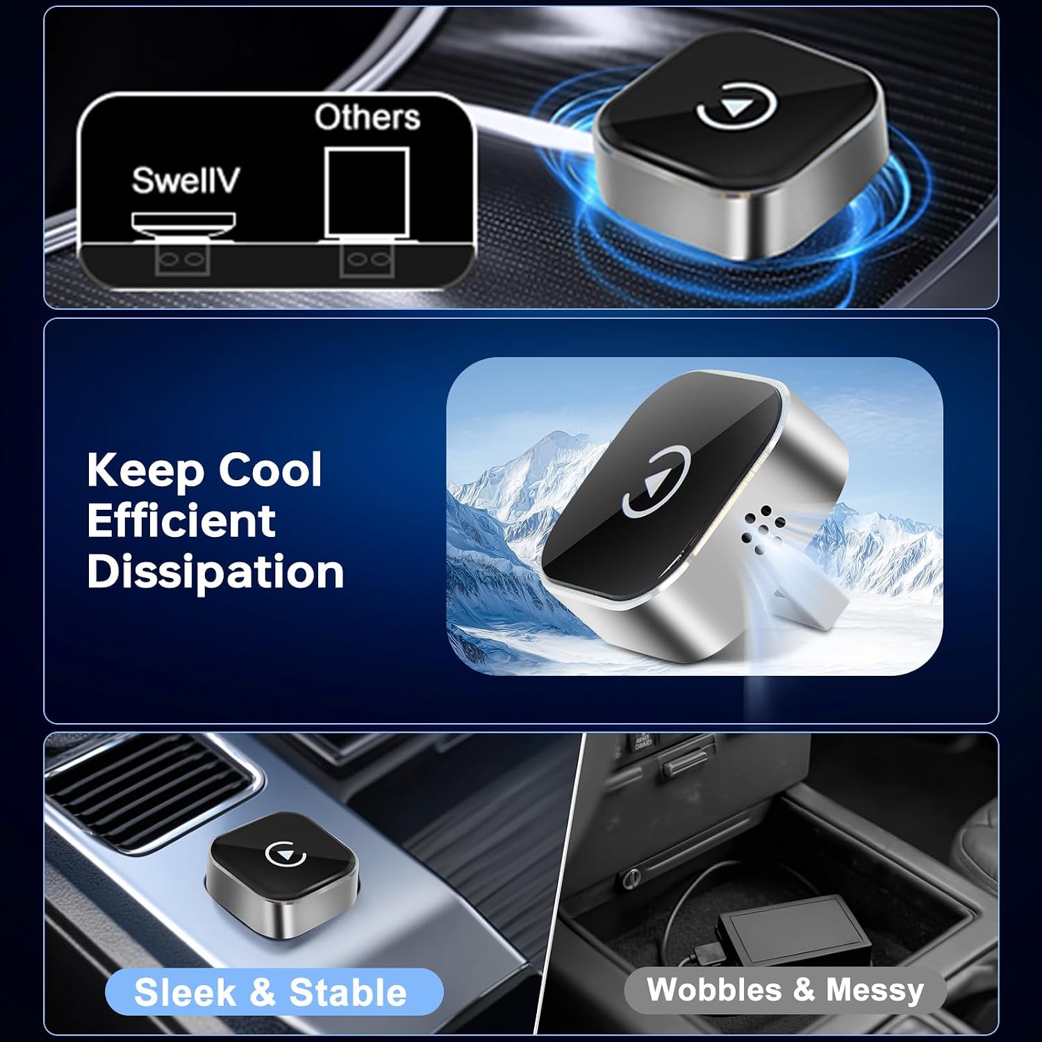 Wireless CarPlay Adapter for iPhone & Android Auto 2-in-1, Upgrade Wired to Wireless with Auto-Connect, Plug & Play USB/Type C for Cars with Built-in Wired CarPlay, Lifetime OTA Updates