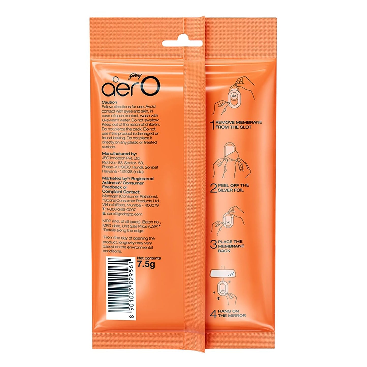 Godrej aer O – Hanging Car Air Freshener | Car Accessories | Musk After Smoke (7.5g)
