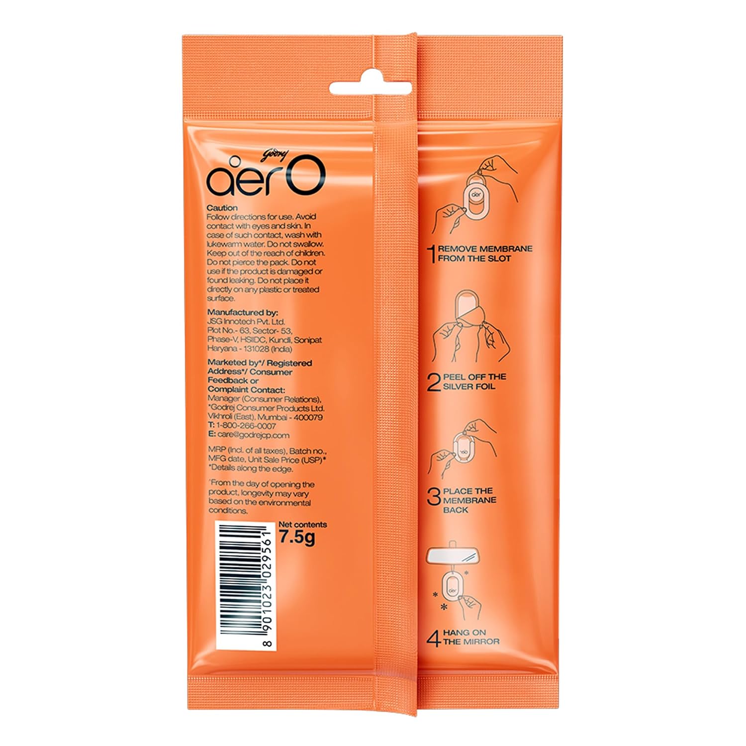 Godrej aer O – Hanging Car Air Freshener | Car Accessories | Musk After Smoke (7.5g)