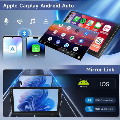 9 inch Android Car Stereo Screen 2GB RAM 32GB ROM With Apple CarPlay Android Auto Wireless WiFi DSP FM&AM BT MirrorLink Split Screen PIP GPS Navigation Video Audio Player Quick Boot