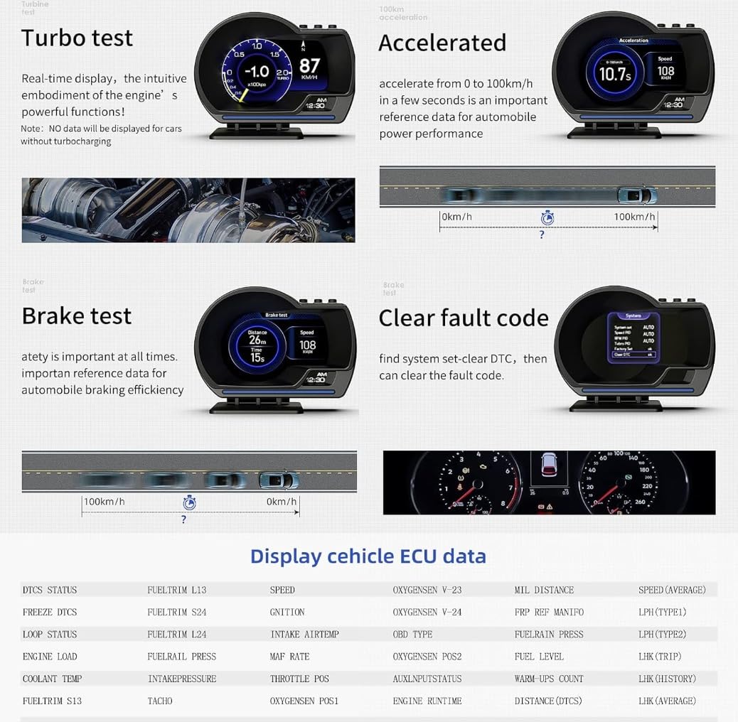 شاشة عرض اتش يو دي بي 6 من دارباك، مقياس ذكي OBD+GPS، يعمل بشكل رائع لجميع السيارات، اداة تشخيص اعطال السيارة او بي دي، اداة تشخيص اعطال السيارة او بي دي امنة للقيادة، انذار للسرعة الزائدة لجميع
